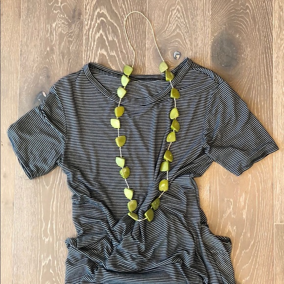 Long Necklace w/ Green Wooden Beads - Picture 4 of 5